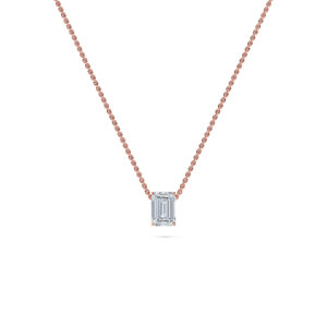 Emerald Solitaire Diamond Necklace