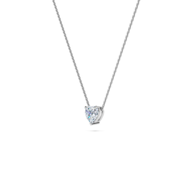 Heart Solitaire Diamond Necklace - PLEASURE DIAMONDS L.L.C. 2