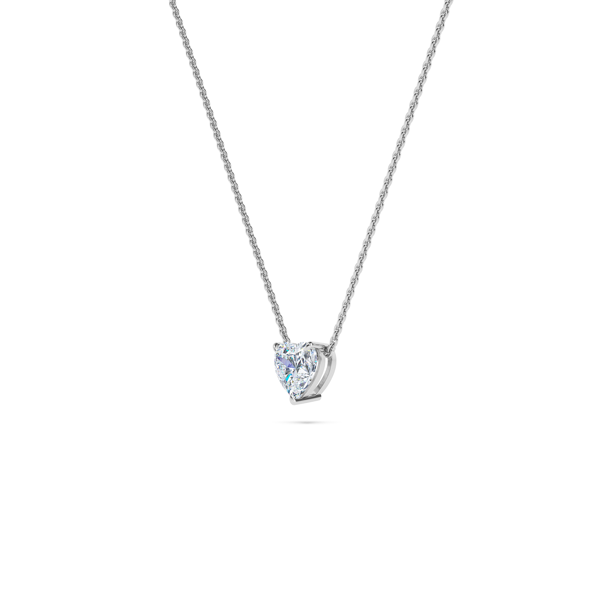 Heart Solitaire Diamond Necklace - PLEASURE DIAMONDS L.L.C. 2