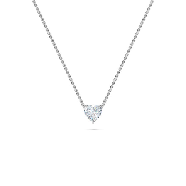 Heart Solitaire Diamond Necklace - PLEASURE DIAMONDS L.L.C. 1