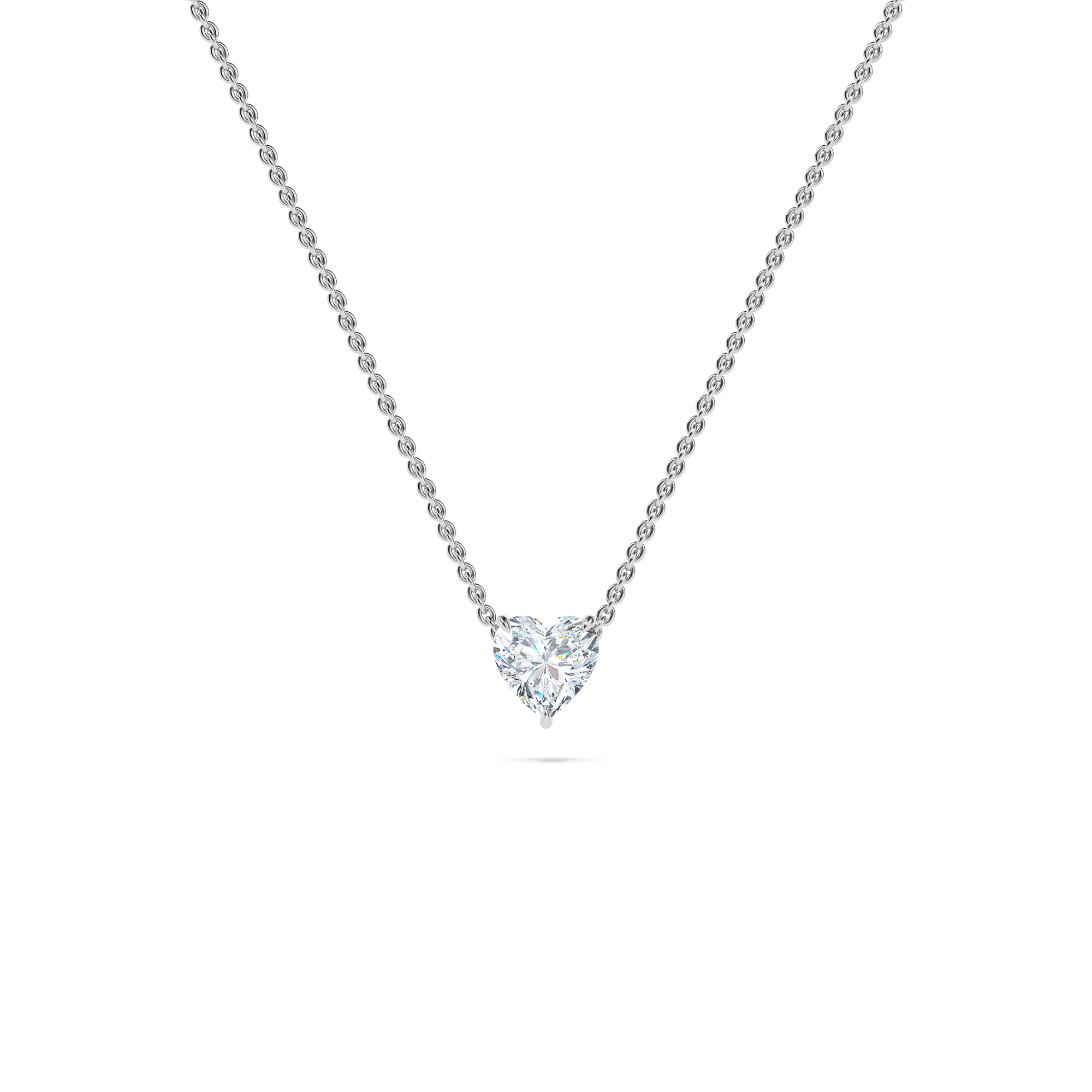 Heart Solitaire Diamond Necklace - PLEASURE DIAMONDS L.L.C. 1