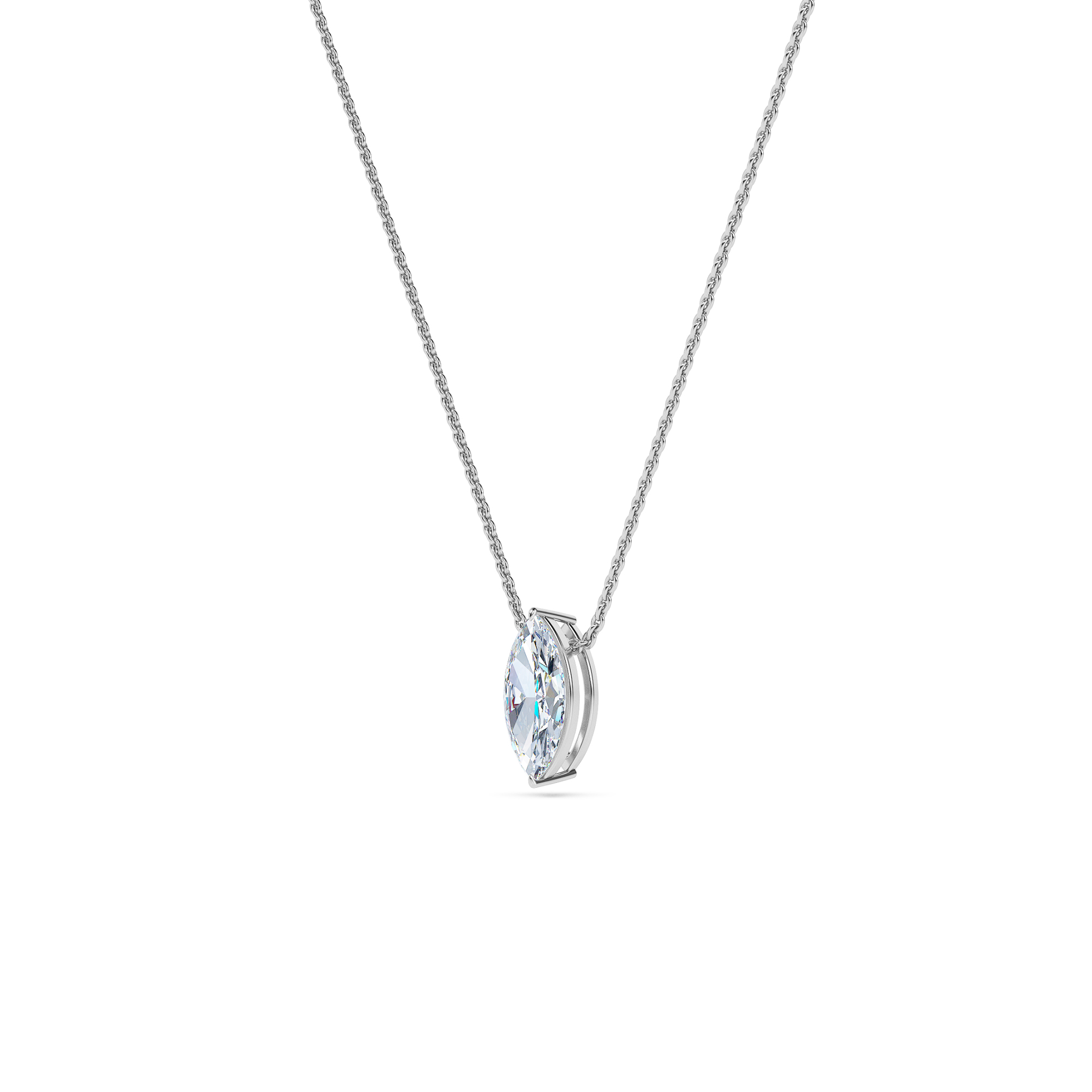 Marquise Solitaire Diamond Necklace - PLEASURE DIAMONDS L.L.C. 2