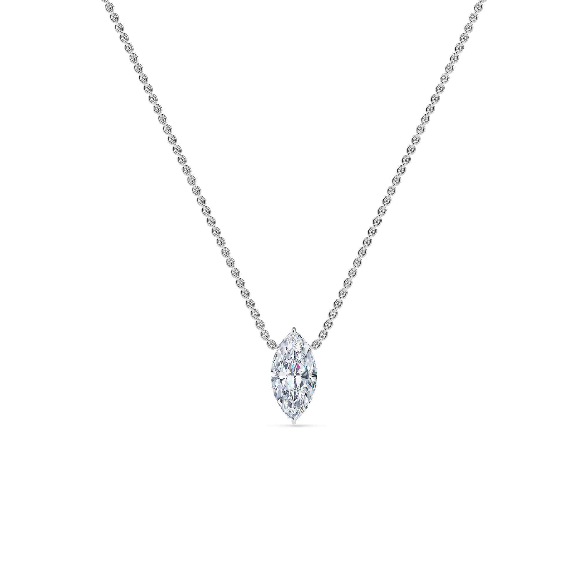Marquise Solitaire Diamond Necklace - PLEASURE DIAMONDS L.L.C. 1