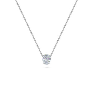 Oval Solitaire Diamond Necklace