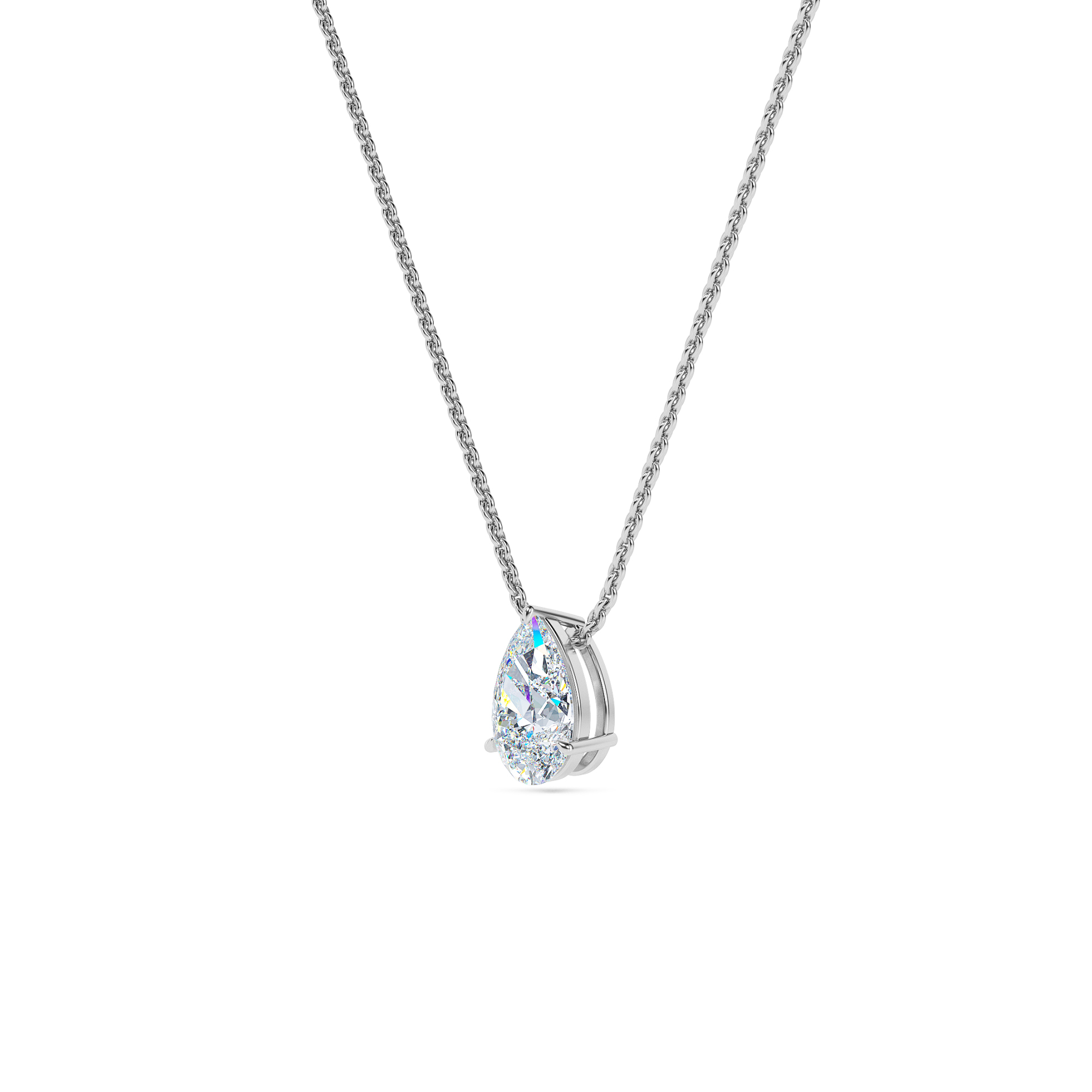 Pear Solitaire Diamond Necklace - PLEASURE DIAMONDS L.L.C. 2