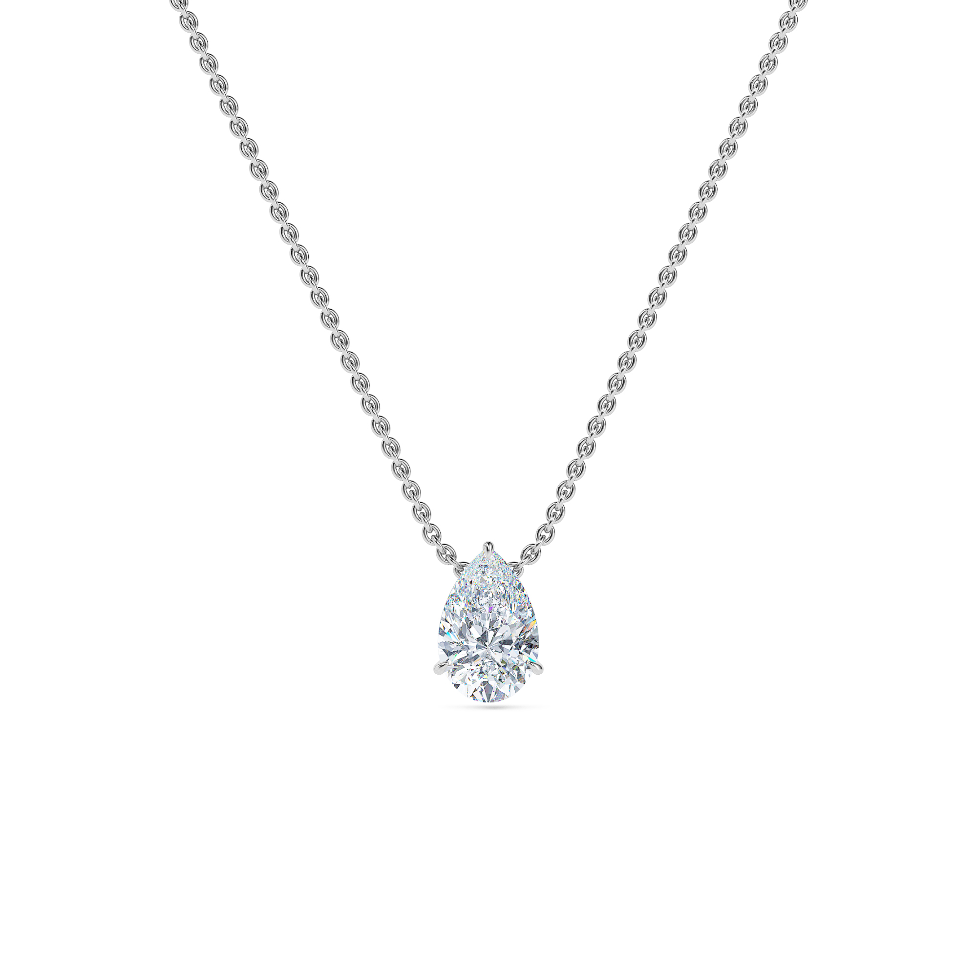 Pear Solitaire Diamond Necklace - PLEASURE DIAMONDS L.L.C. 1