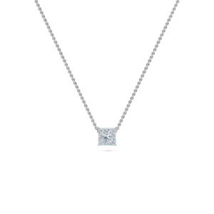 Princess Solitaire Diamond Necklace