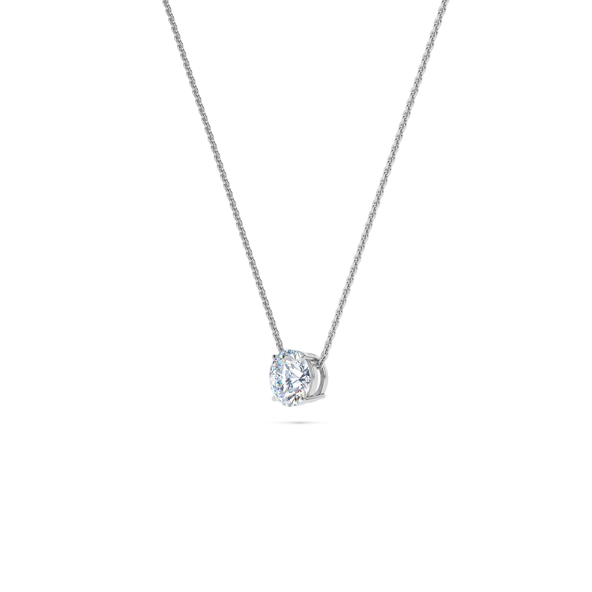 Round Solitaire Diamond Necklace - PLEASURE DIAMONDS L.L.C. 2