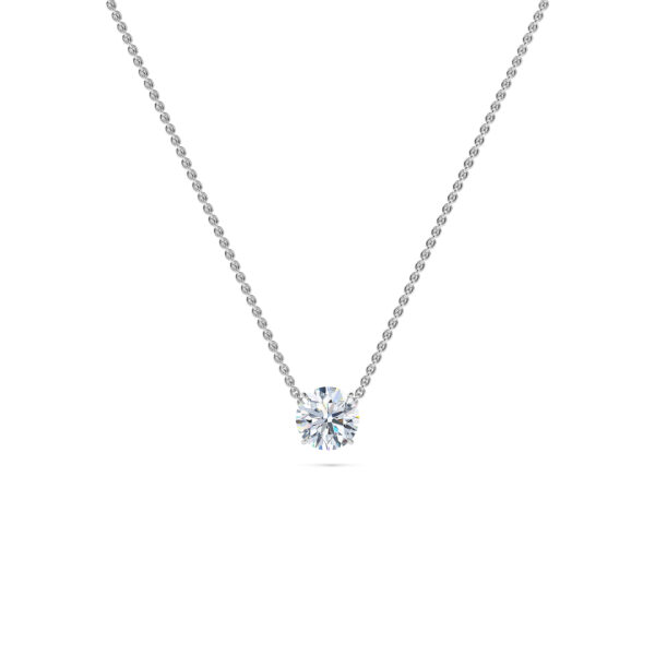 Round Solitaire Diamond Necklace - PLEASURE DIAMONDS L.L.C. 1