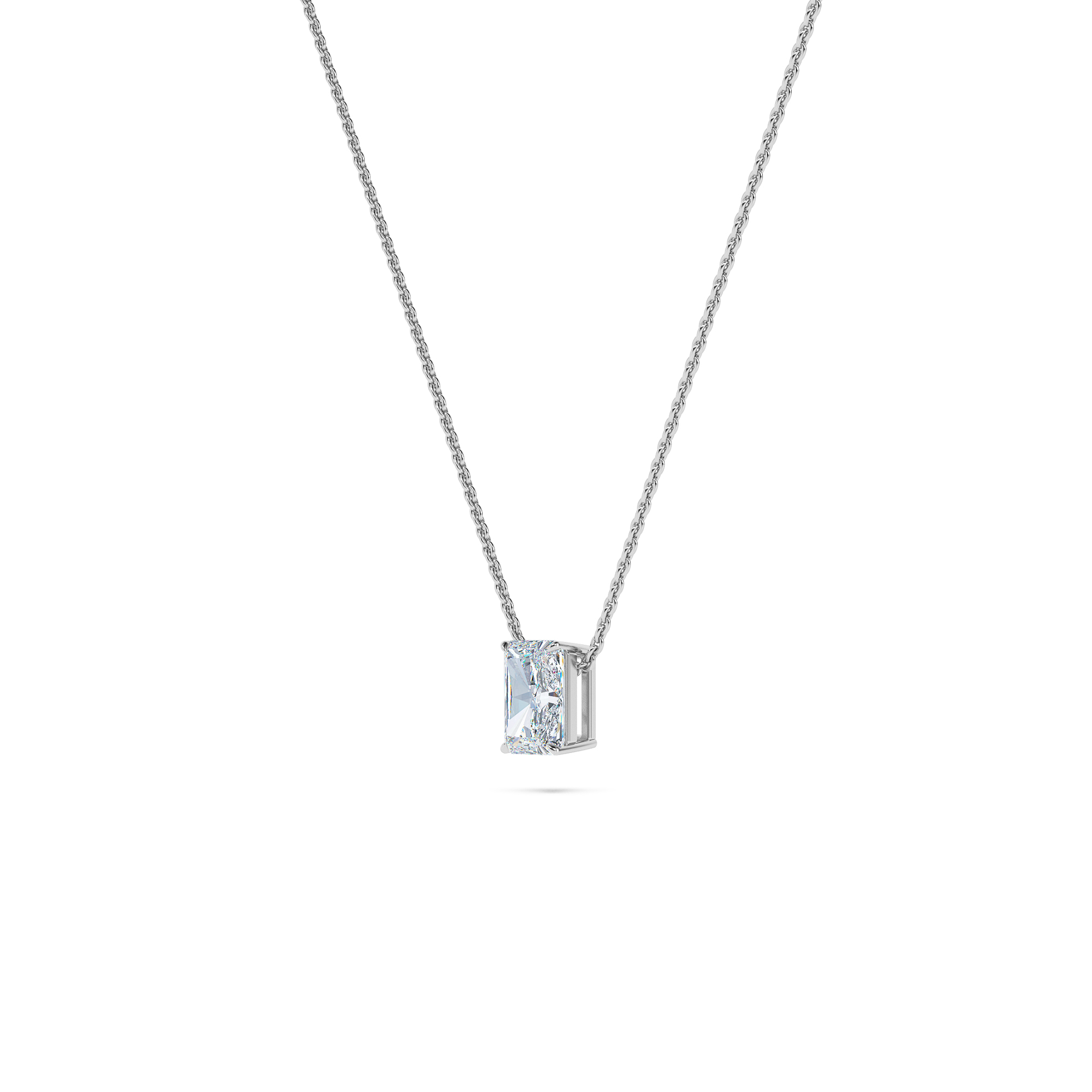 Radiant Solitaire Diamond Necklace - PLEASURE DIAMONDS L.L.C. 2