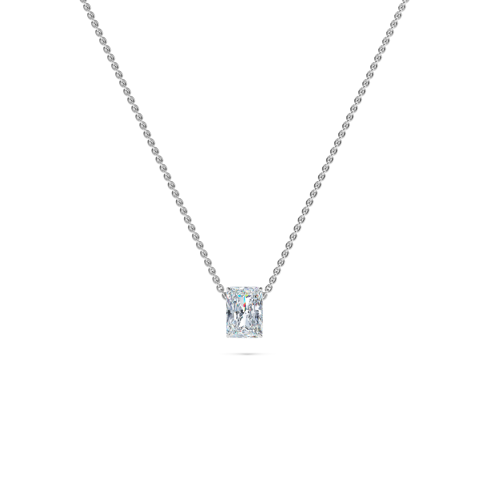 Radiant Solitaire Diamond Necklace - PLEASURE DIAMONDS L.L.C. 1
