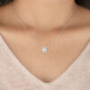 Radiant Solitaire Diamond Necklace - PLEASURE DIAMONDS L.L.C. 8
