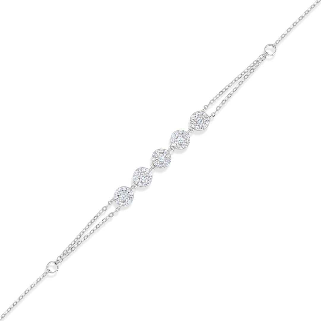 Illuminate Five-Stone Bar Natural Diamond Bracelet - PLEASURE DIAMONDS L.L.C. 1