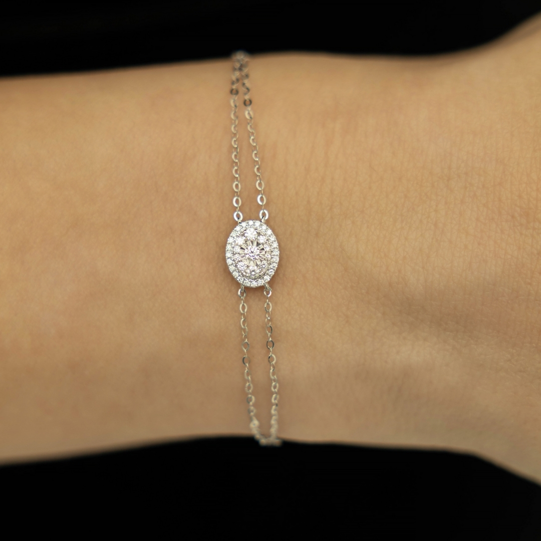 Illuminate Oval Natural Diamond Bracelet - PLEASURE DIAMONDS L.L.C. 2