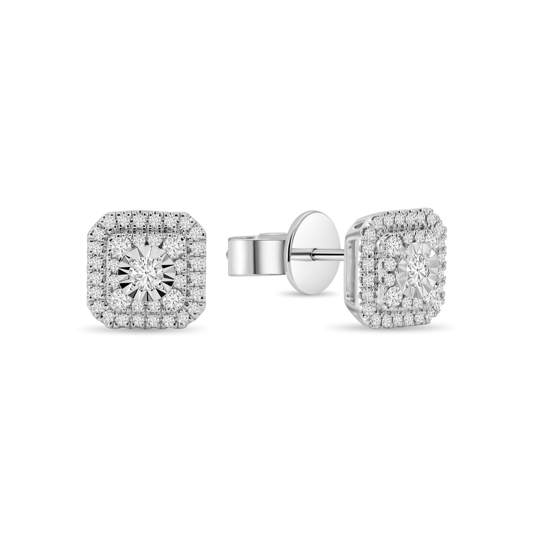 Illuminate Asscher Natural Diamond Earring - PLEASURE DIAMONDS L.L.C. 1