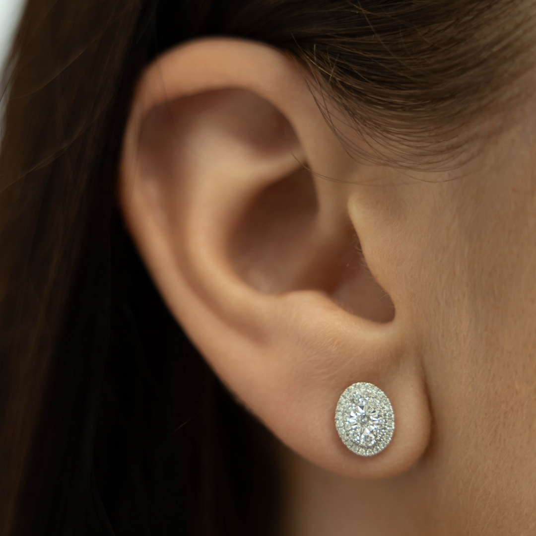 Illuminate Oval Natural Diamond Earring - PLEASURE DIAMONDS L.L.C. 2