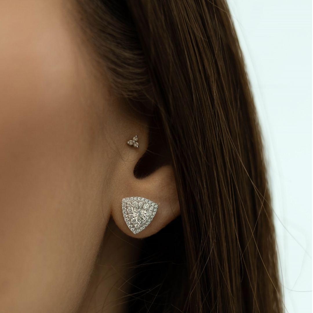 Illuminate Trillion Natural Diamond Earring - PLEASURE DIAMONDS L.L.C. 4