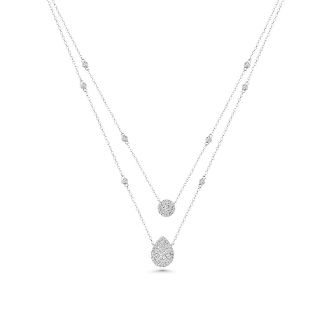 Illuminate Double-layered Stack Natural Diamond Necklace - PLEASURE DIAMONDS L.L.C. 1