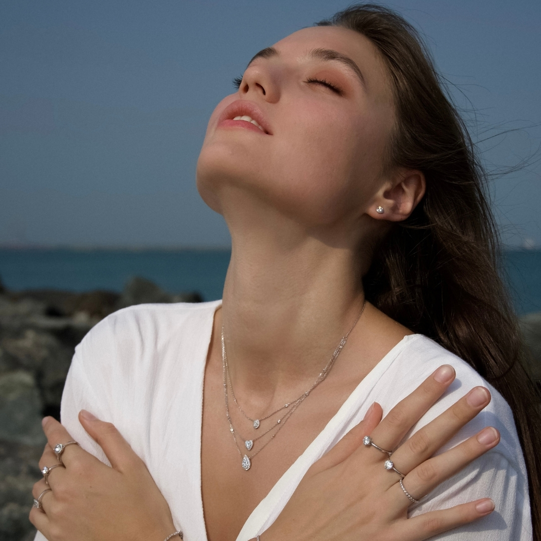 Illuminate Triple-Layered Stack Natural Diamond Necklace - PLEASURE DIAMONDS L.L.C. 2