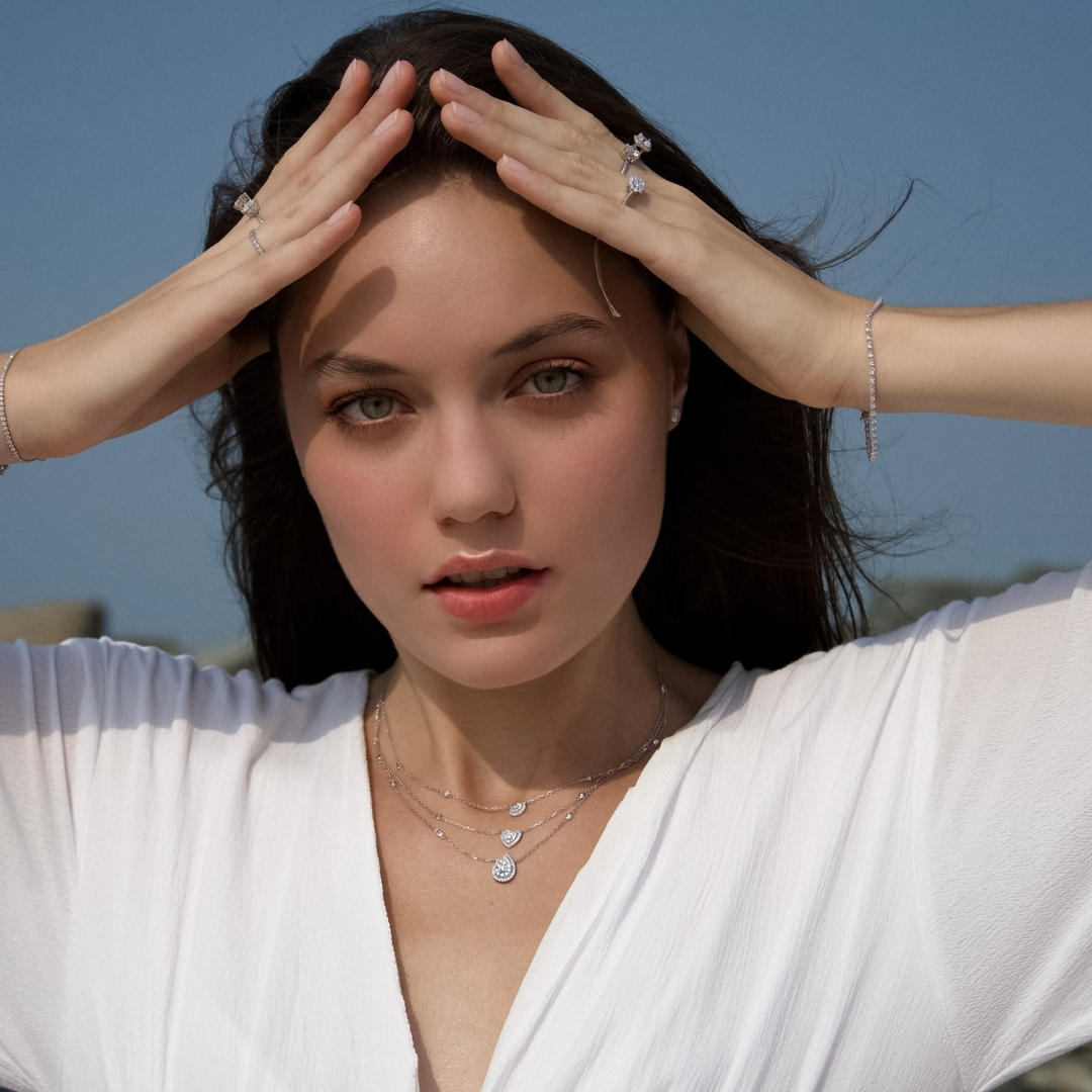 Illuminate Triple-Layered Stack Natural Diamond Necklace - PLEASURE DIAMONDS L.L.C. 4