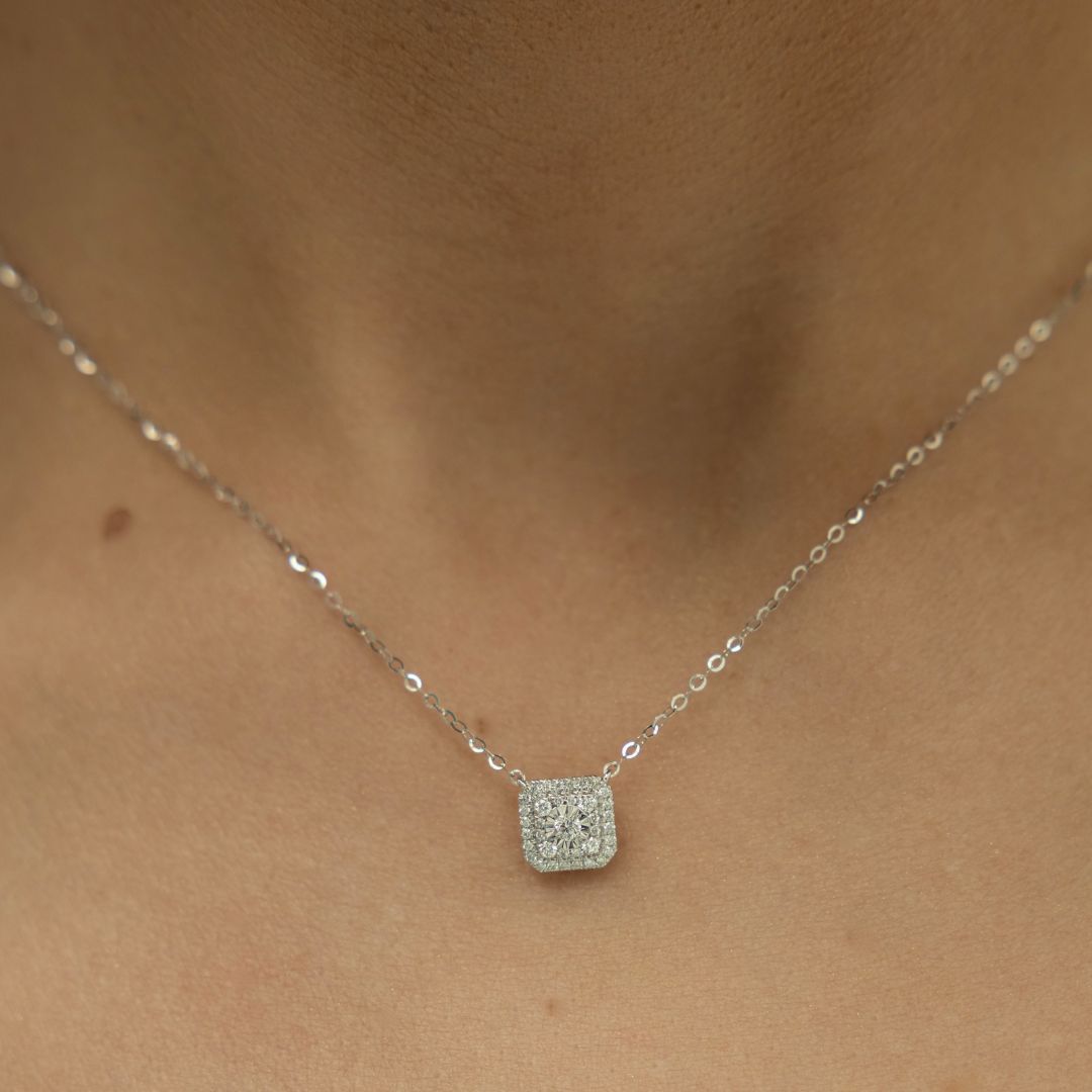 Illuminate Asscher Natural Diamond Necklace - PLEASURE DIAMONDS L.L.C. 2