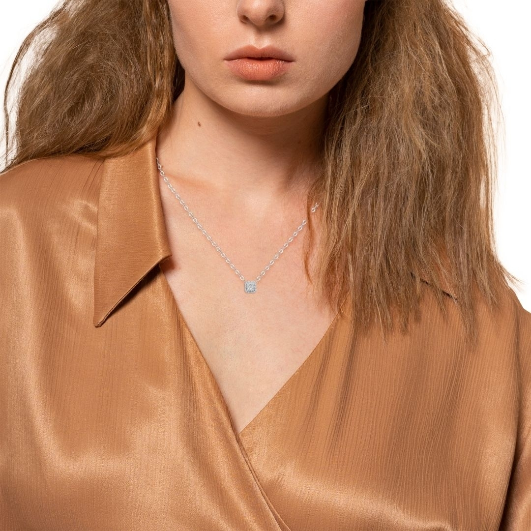 Illuminate Asscher Natural Diamond Necklace - PLEASURE DIAMONDS L.L.C. 6