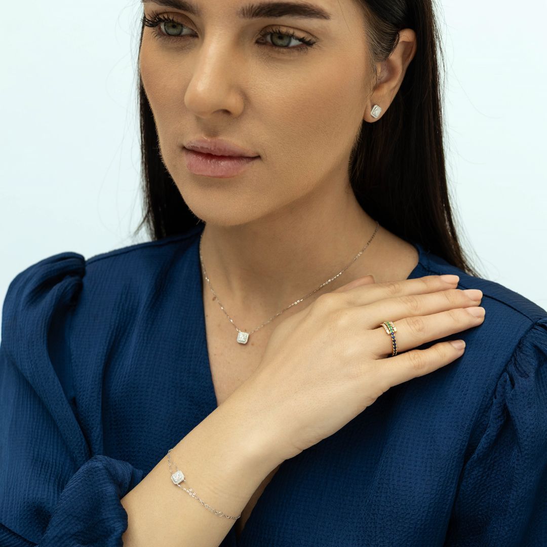 Illuminate Asscher Natural Diamond Necklace - PLEASURE DIAMONDS L.L.C. 7