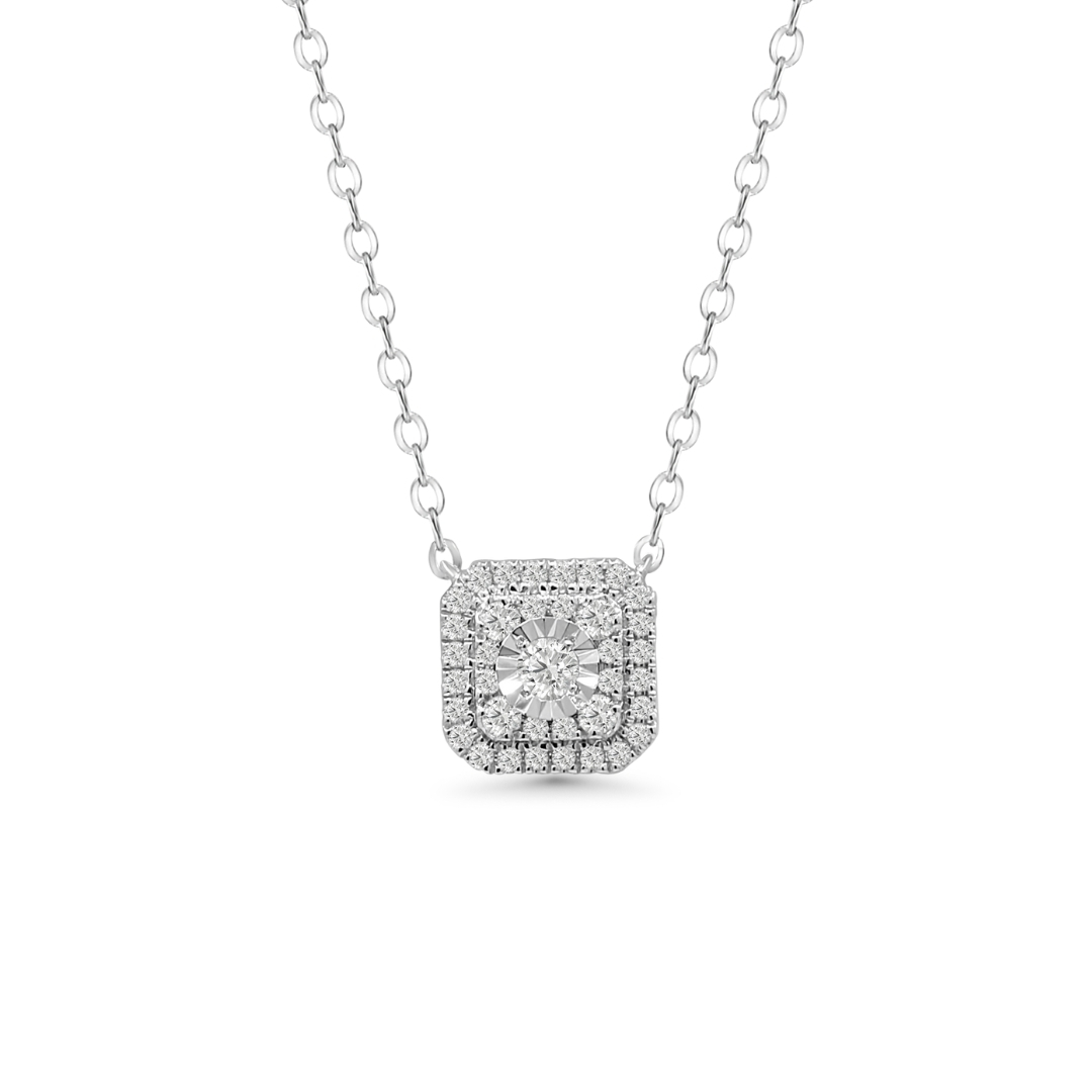 Illuminate Asscher Natural Diamond Necklace - PLEASURE DIAMONDS L.L.C. 1