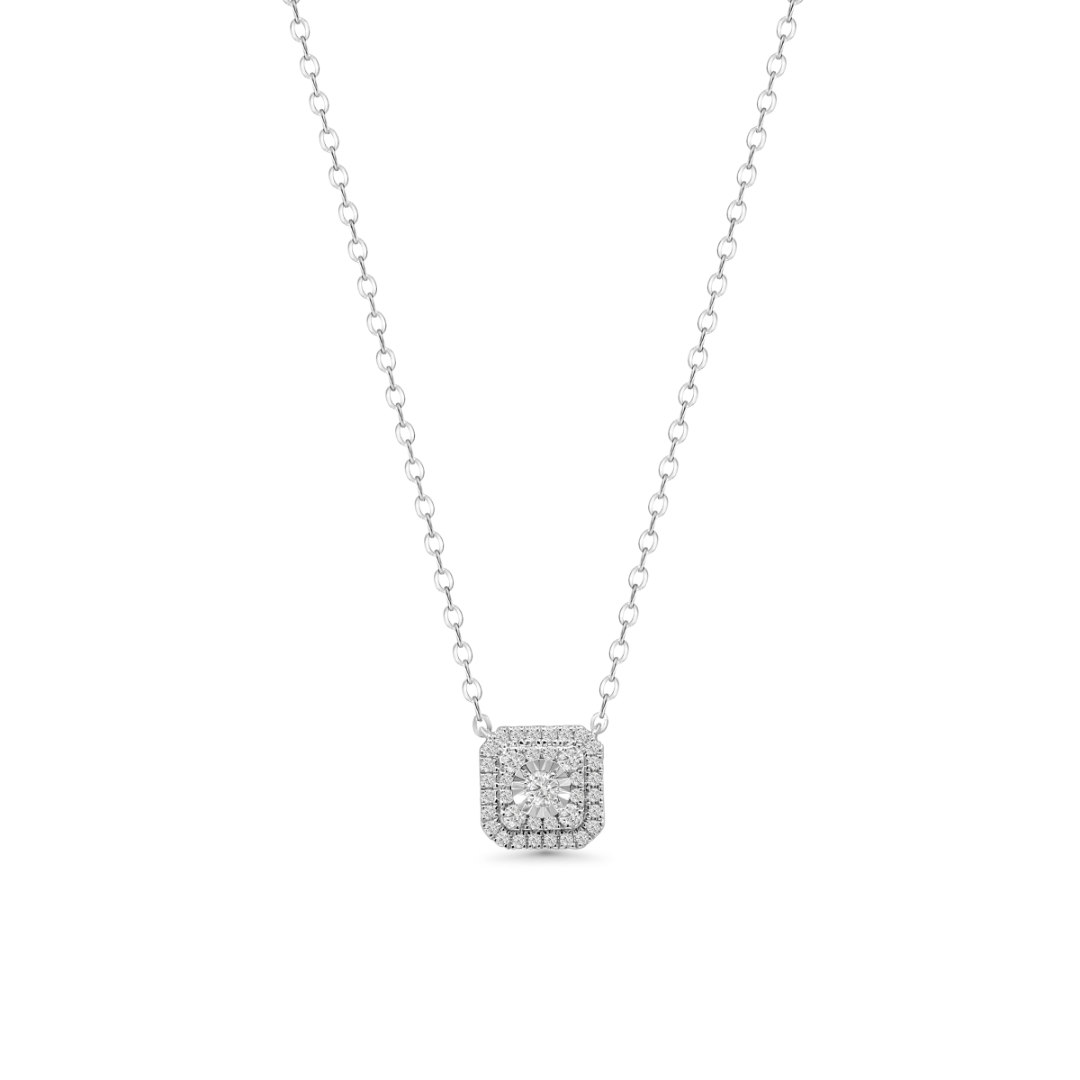 Illuminate Asscher Natural Diamond Necklace - PLEASURE DIAMONDS L.L.C. 3