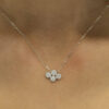 Illuminate Clover Halo Natural Diamond Necklace - PLEASURE DIAMONDS L.L.C. 9
