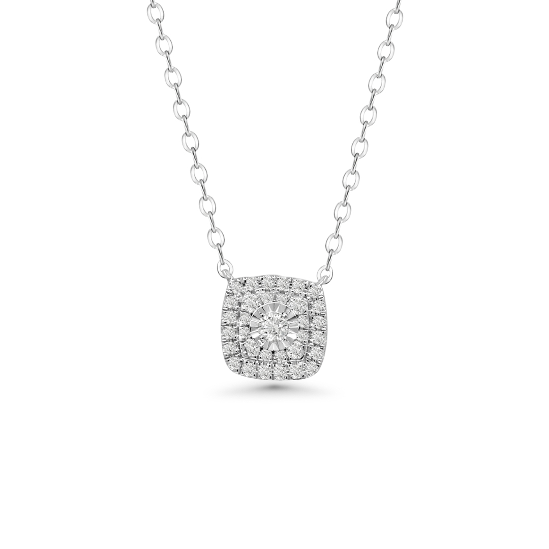 Illuminate Cushion Natural Diamond Necklace - PLEASURE DIAMONDS L.L.C. 1