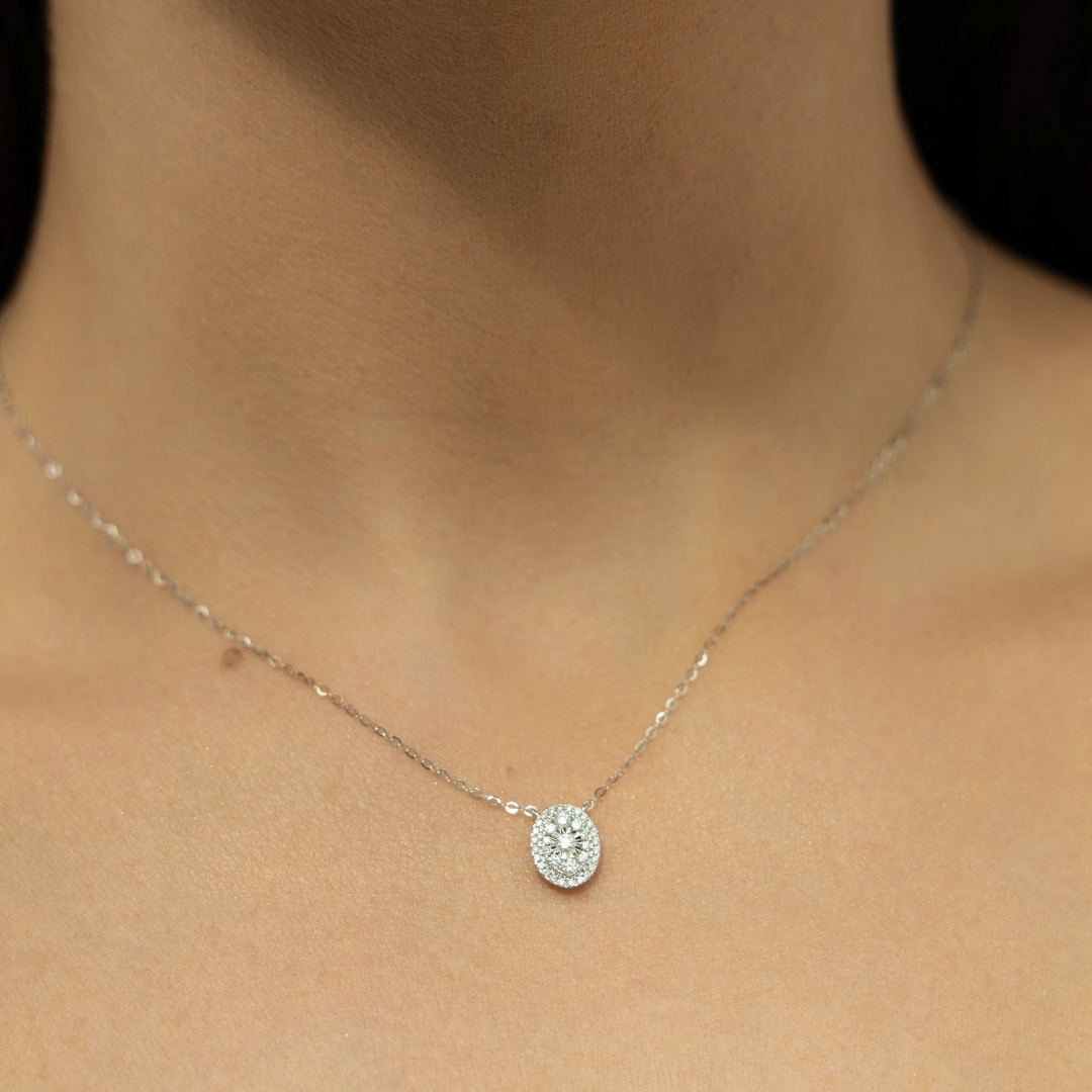 Illuminate Oval Natural Diamond Necklace - PLEASURE DIAMONDS L.L.C. 2