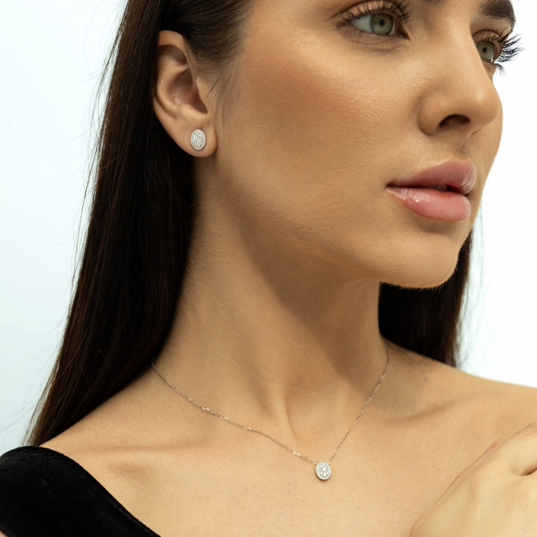 Illuminate Oval Natural Diamond Necklace - PLEASURE DIAMONDS L.L.C. 7