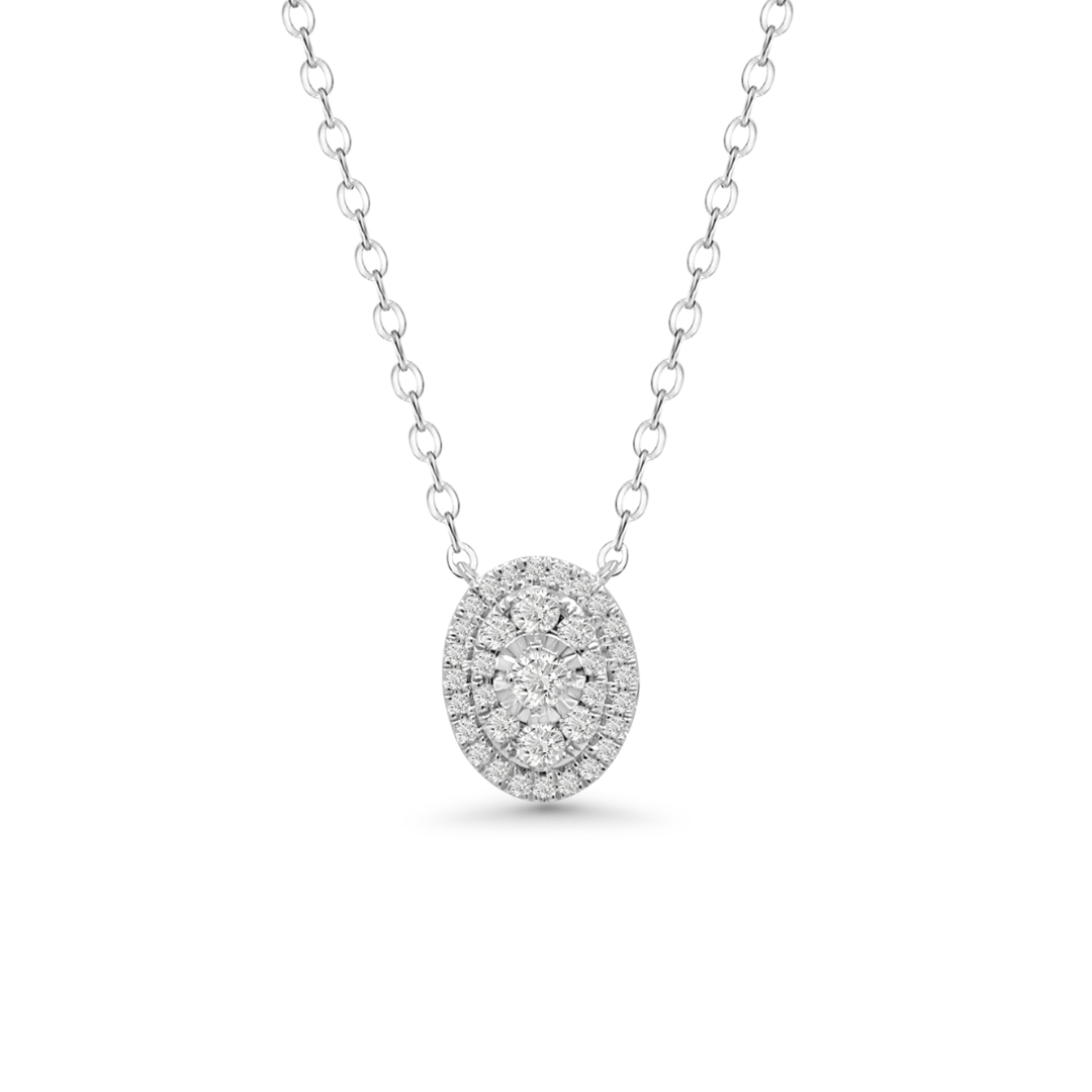 Illuminate Oval Natural Diamond Necklace - PLEASURE DIAMONDS L.L.C. 1