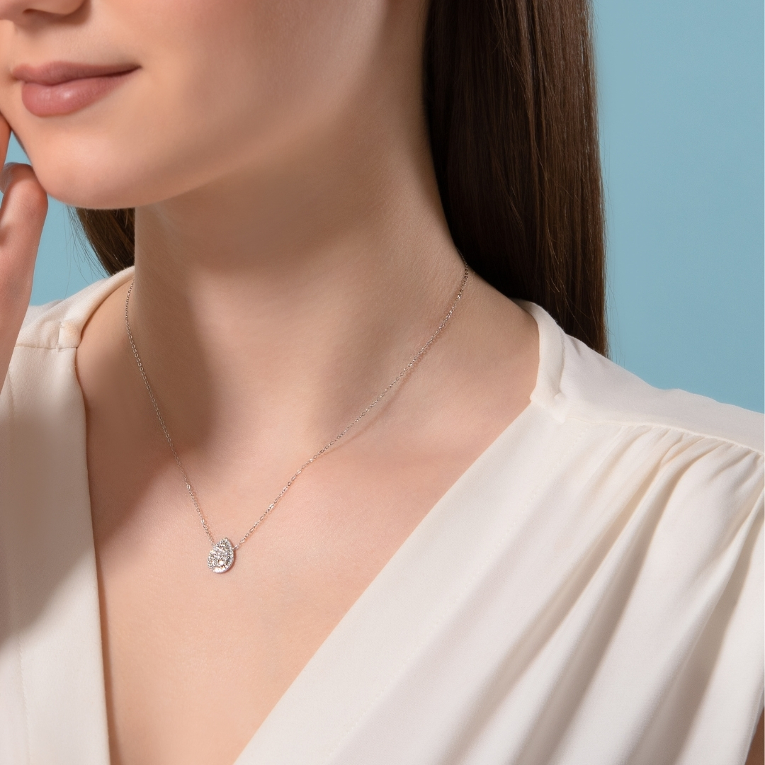 Illuminate Pear Natural Diamond Necklace - PLEASURE DIAMONDS L.L.C. 5