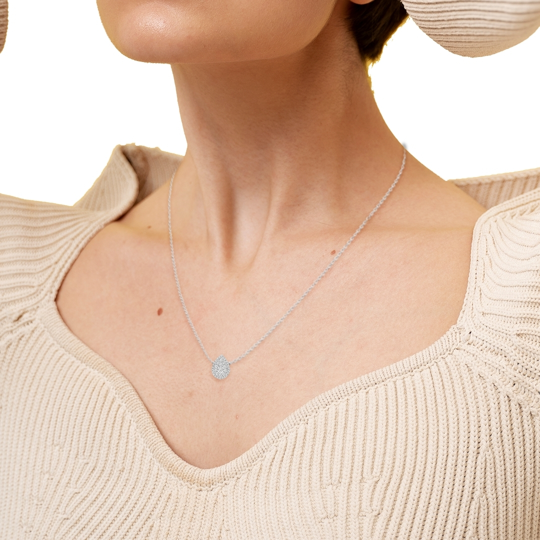 Illuminate Pear Natural Diamond Necklace - PLEASURE DIAMONDS L.L.C. 6
