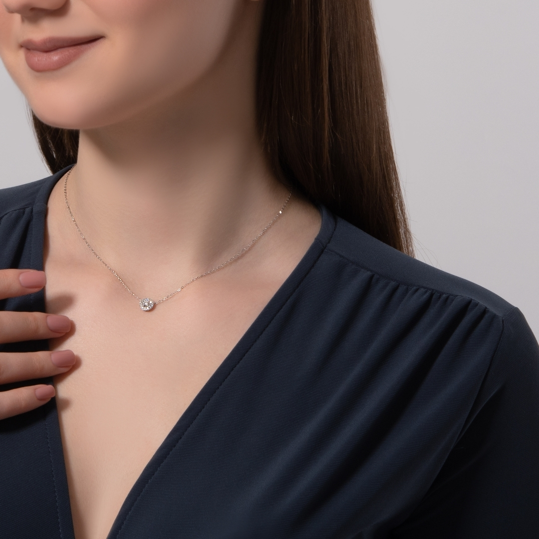 Illuminate Round Natural Diamond Necklace - PLEASURE DIAMONDS L.L.C. 2