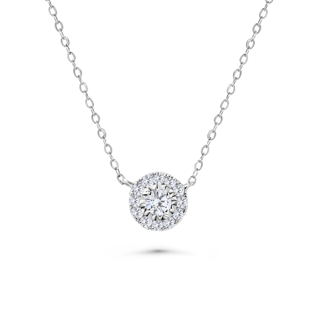 Illuminate Round Natural Diamond Necklace - PLEASURE DIAMONDS L.L.C. 1