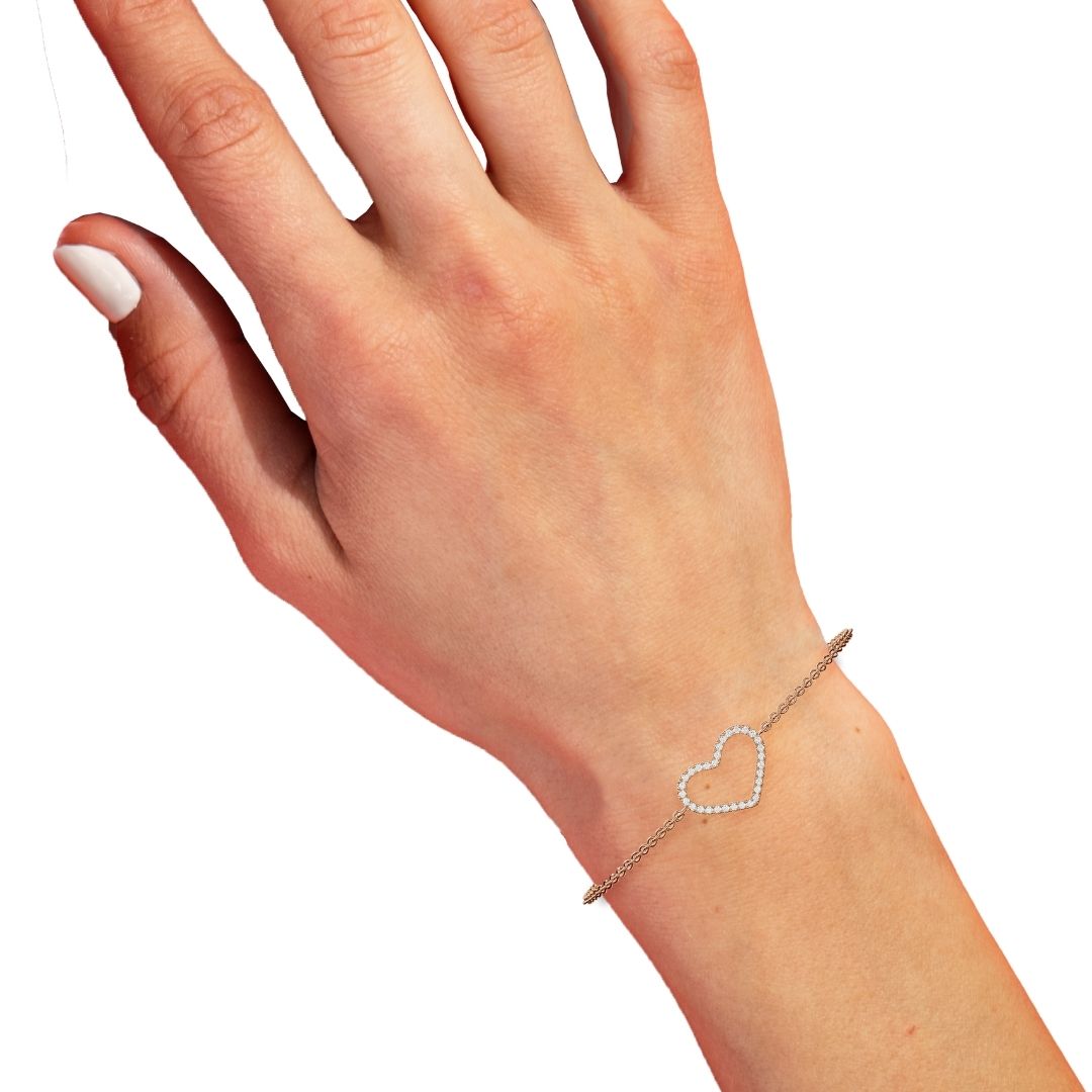 Open Heart Bracelet - PLEASURE DIAMONDS L.L.C. 2