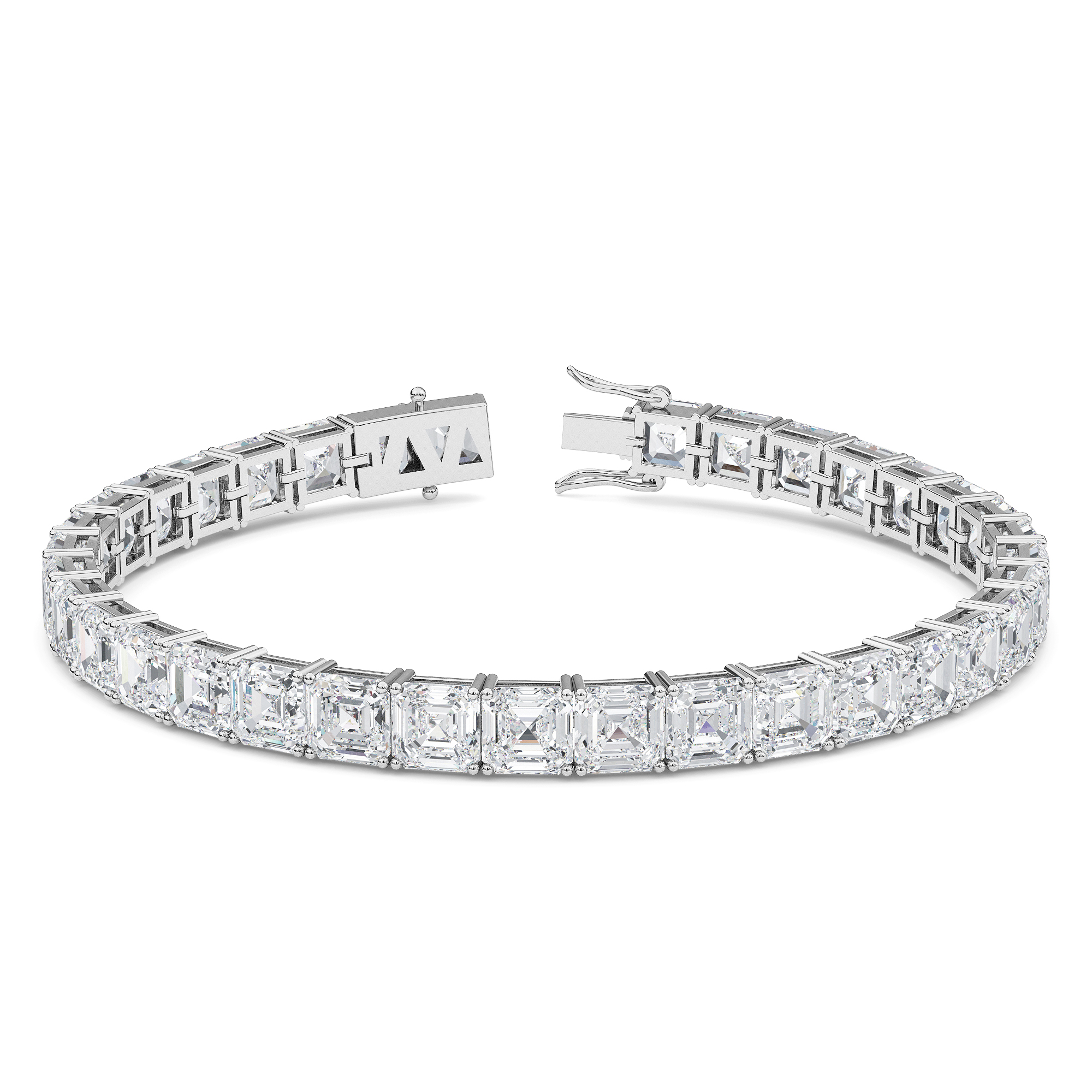 Asscher-Cut Diamond Tennis Bracelet - PLEASURE DIAMONDS L.L.C. 1