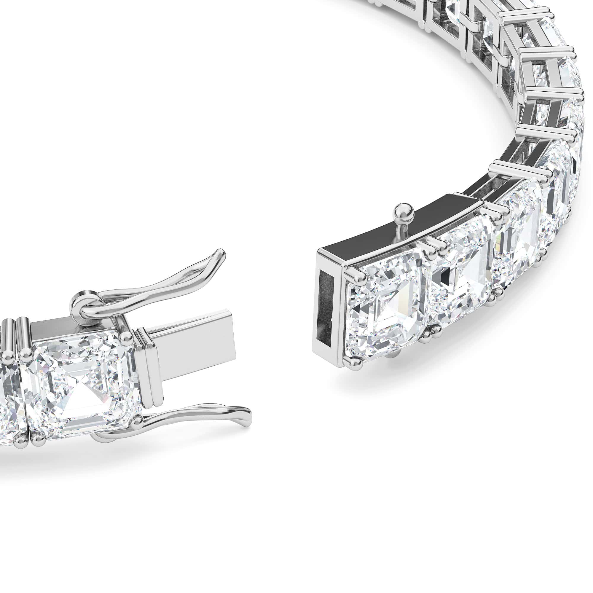 Asscher-Cut Diamond Tennis Bracelet - PLEASURE DIAMONDS L.L.C. 3