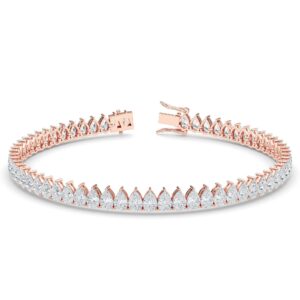 Pear-Cut Diamond Tennis Bracelet (North-South)