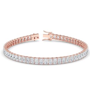 Radiant-Cut Diamond Tennis Bracelet (North-South)