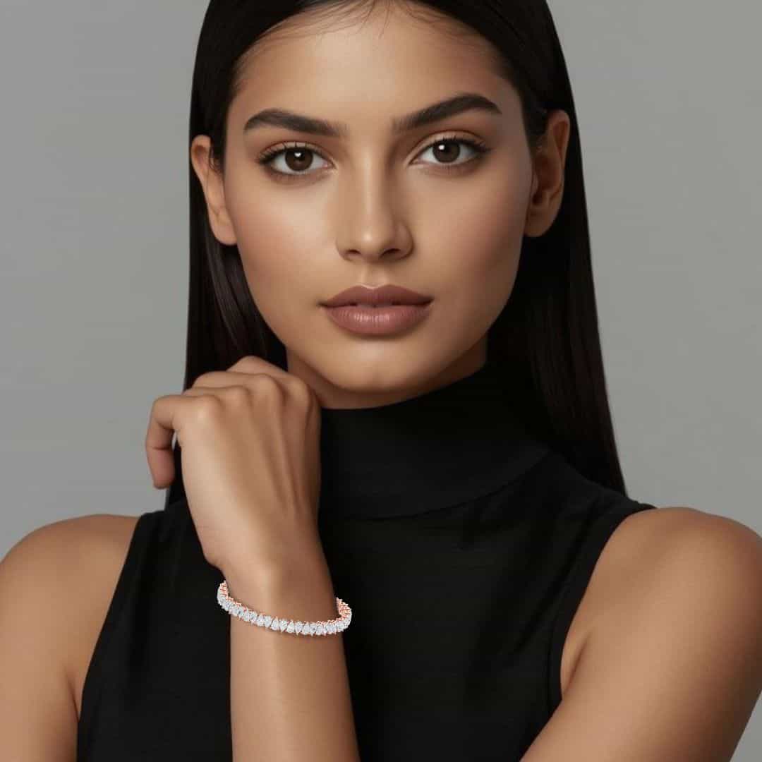 Pear-Cut Diamond Tennis Bracelet (Vice-Versa) - PLEASURE DIAMONDS L.L.C. 5