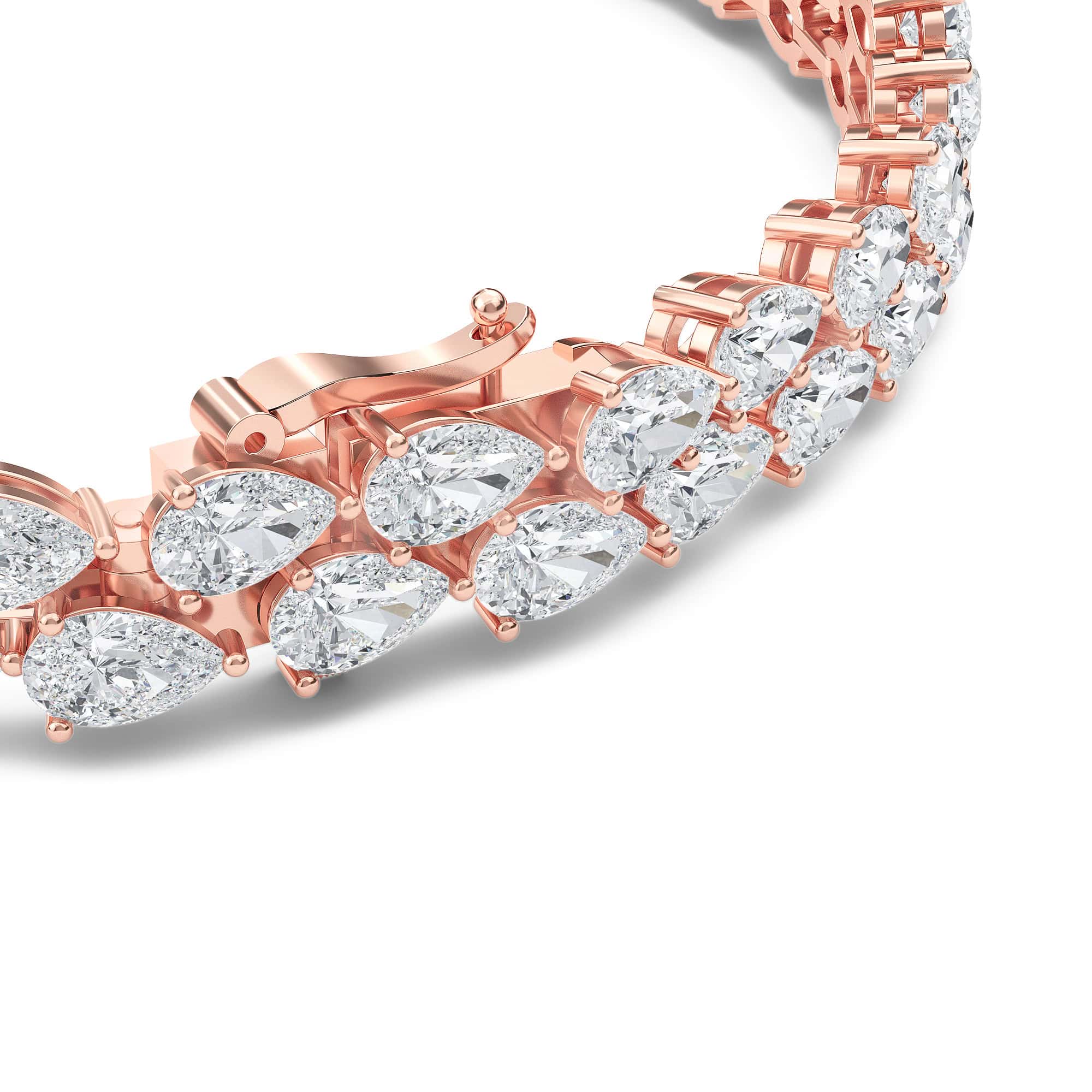 Pear-Cut Diamond Tennis Bracelet (Double Line) - PLEASURE DIAMONDS L.L.C. 3