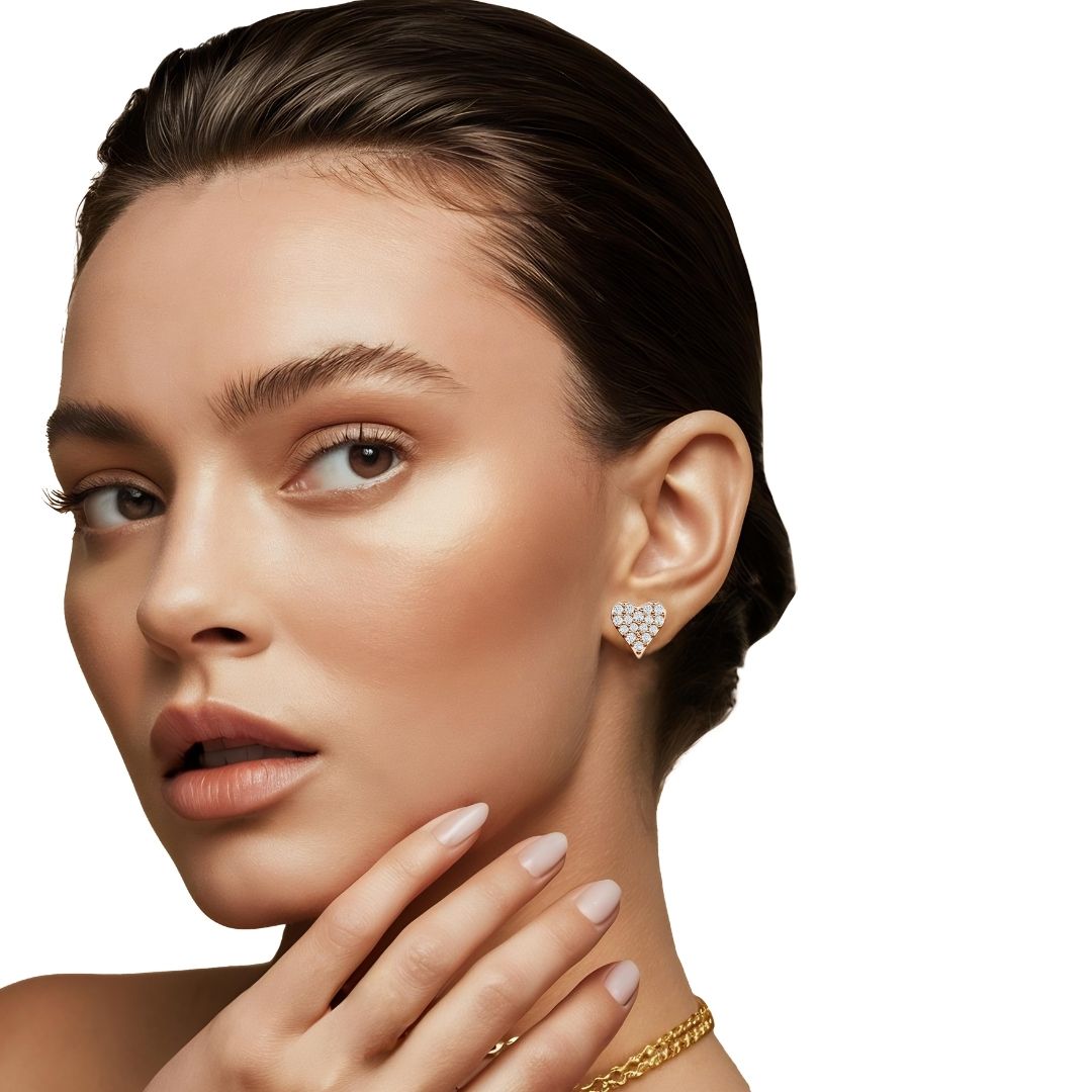 Pave Heart Earrings - PLEASURE DIAMONDS L.L.C. 2