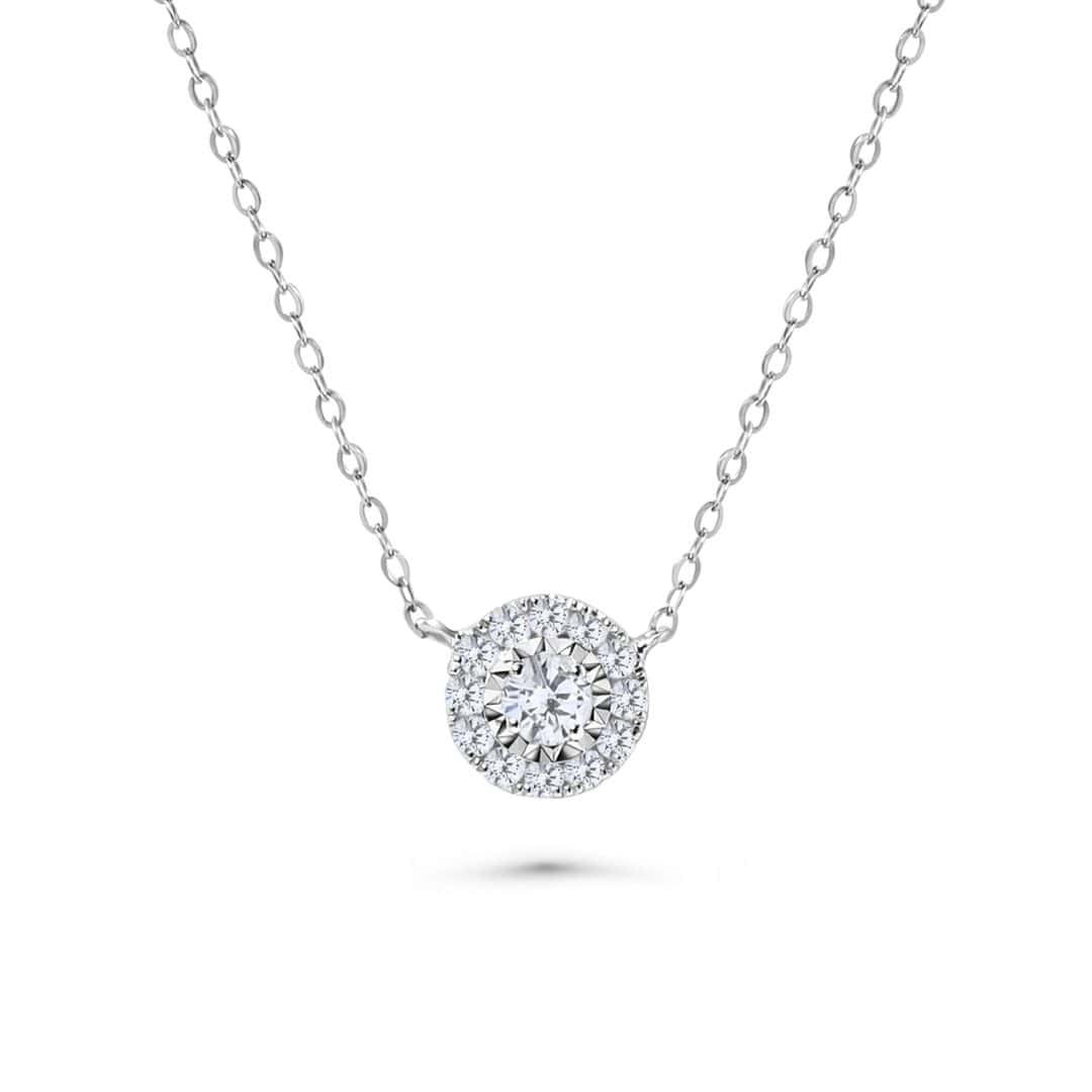 Illuminate Round Natural Diamond Necklace - PLEASURE DIAMONDS L.L.C. 1